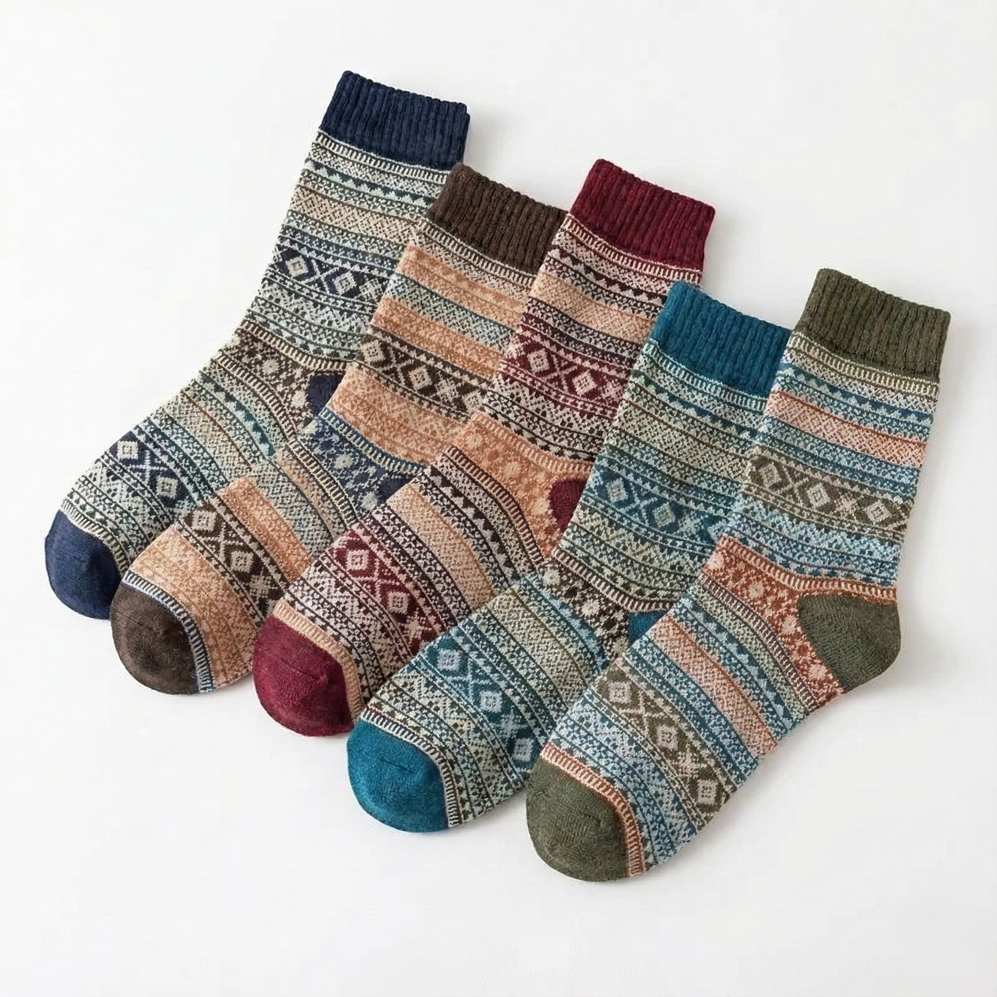 5 Pack SIANNA Winter Thermal Wool Socks