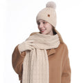 SIANNA 3-in-1 Women's Winter Set: Beanie Hat, Touchscreen Gloves, and Scarf – Cable Knit
